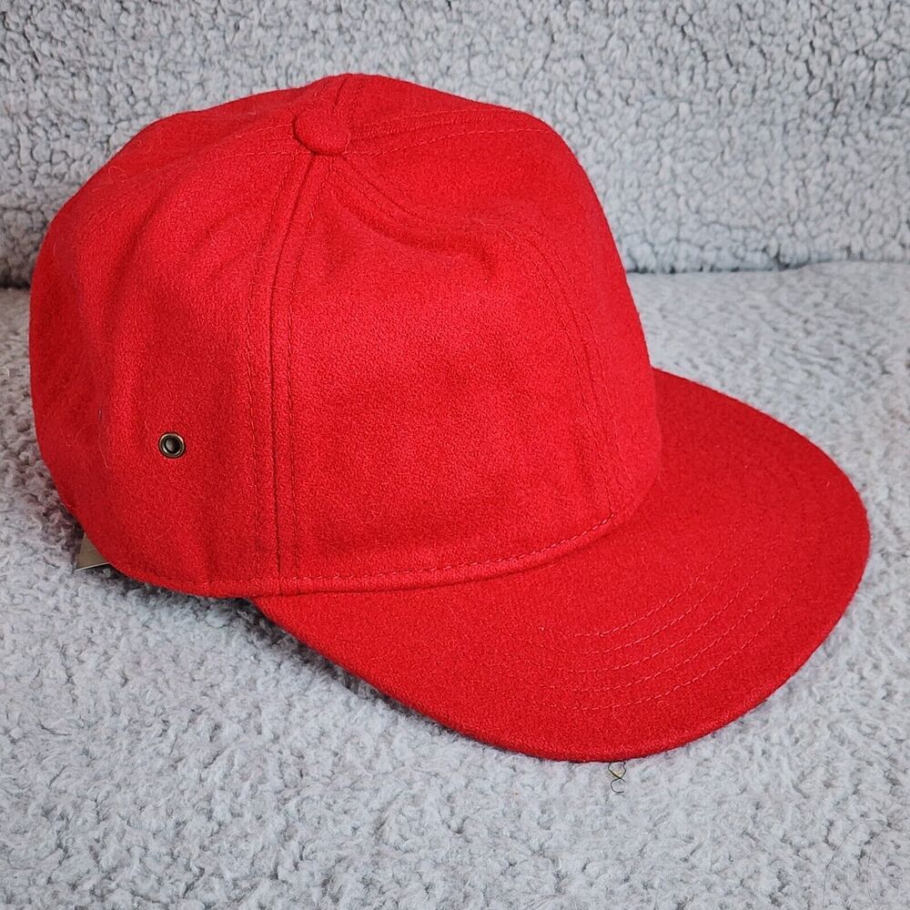 NEW J.Crew Men's Baseball Cap Red Heritage Wool Blend Outdoor Hat SZ S/M
